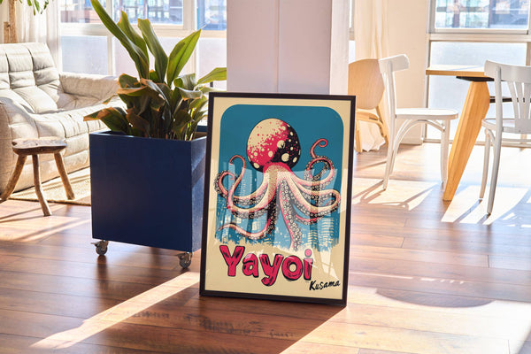Artistic octopus poster art for creative bedroom or studio interiors