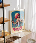 Japanese octopus print in bright, dynamic colors