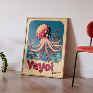 Octopus illustration with bold colors for living room decor