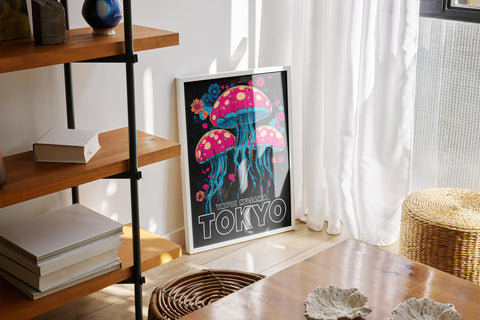 Yayoi Kusama Jellyfish Poster – Colorful Ocean Wall Art