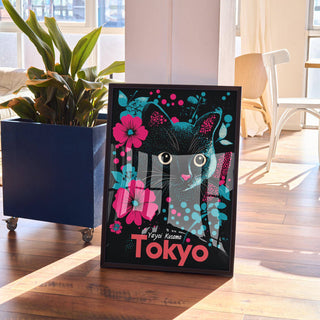 Modern pop culture Japanese cat art perfect for cat lovers' living rooms