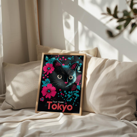 Whimsical Japanese art print for bedrooms