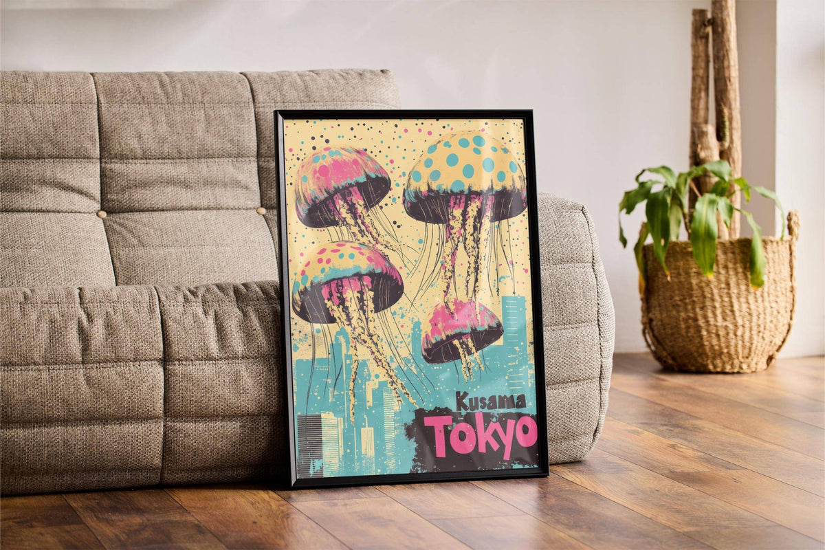 Pastel-toned Japan retro poster ideal for eclectic home decor