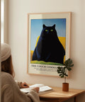 Black cat artwork, perfect for cat lovers and funny home decor.