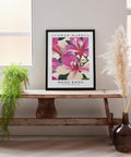 Pink flower wall art, perfect for bedroom or office decor.