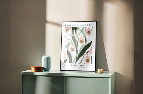 William Morris inspired flower poster