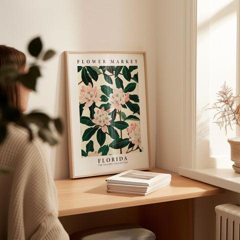 Vintage Botanical Print | Florida Flower Market Mountain Laurels Art