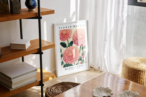 William Morris-inspired flower market poster