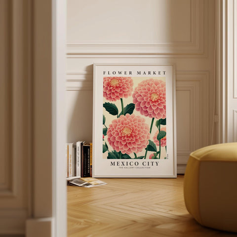 Dahlia flower market poster