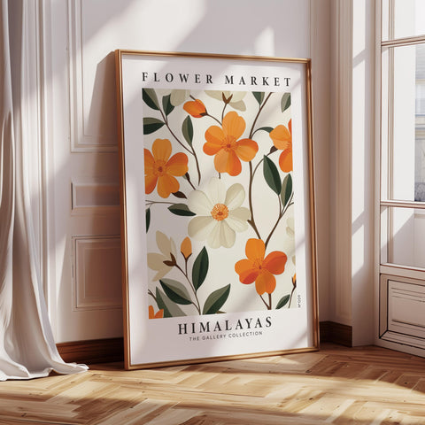 botanical print orange blossom