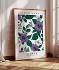 flower market poster violet