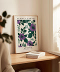 floral wall art violet flower