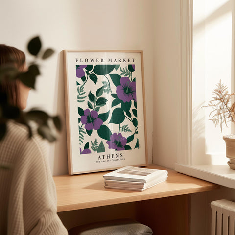 floral wall art violet flower