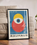 Bold Bauhaus poster art in primary colours for home decor.