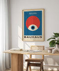 Colourful abstract Bauhaus art print for creative spaces.