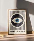 Bauhaus mid-century modern wall print with bold geometric design.