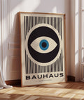 Modern Eye Bauhaus abstract art poster for contemporary wall decor.