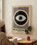 Modern Bauhaus eye design for home office or living room.