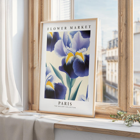 Modern iris flower print