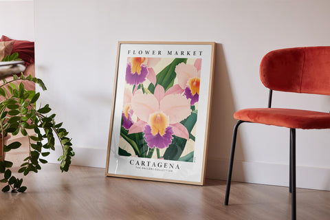 Colombia flower market print