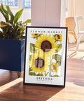 william morris inspired sunflower poster