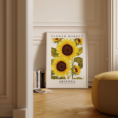 vibrant sunflower poster for living room