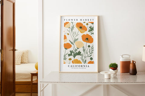 Boho Chic Orange Poppy Poster