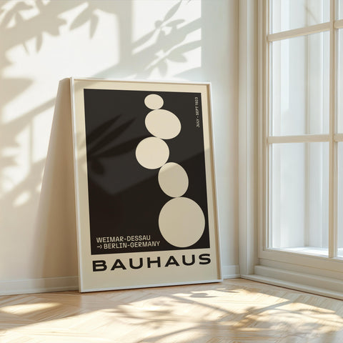 Big Bauhaus art print featuring balancing rocks design.