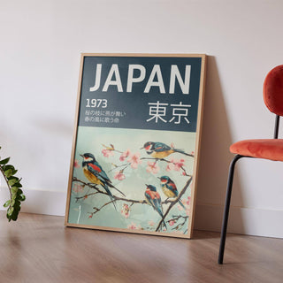 Elegant Japanese bird wall art for modern and traditional interiors