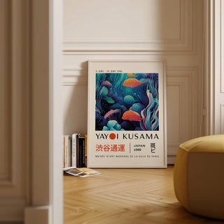 Playful marine life scene in colorful fish art for living room