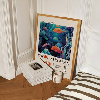 Japanese marine themed colorful fish art with bold design