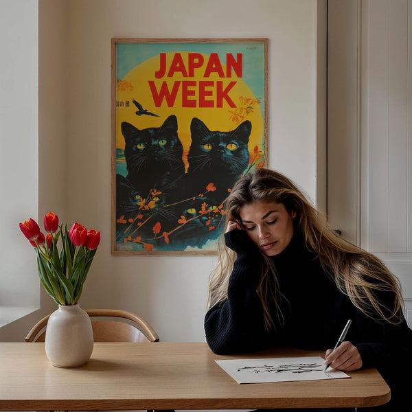 Vintage-style retro wall prints perfect for stylish bedroom interiors