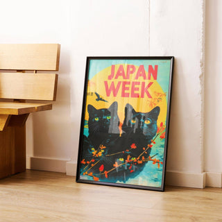 Vintage Japanese retro wall prints ideal for adding charm to living rooms