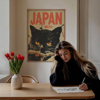 Decorative retro Japanese art for modern and vintage interiors