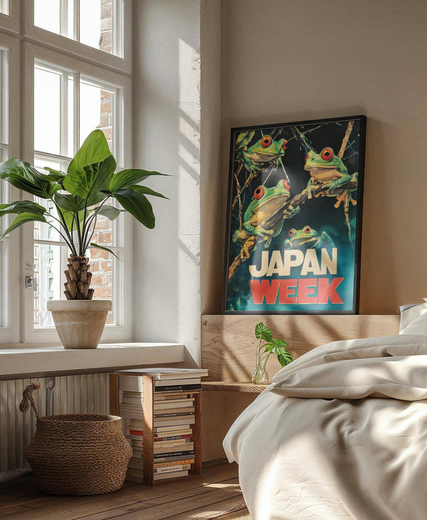 unique japanese frog prints for contemporary interiors