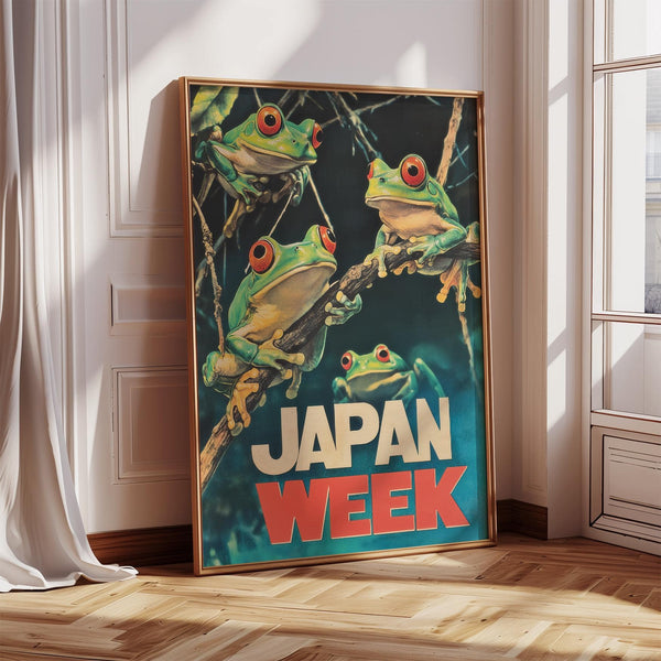 framed japanese frog prints for nature lovers