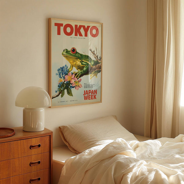 frog wall art with traditional Japanese symbolism