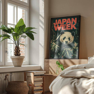 High-quality Japanese panda art print on matte paper
