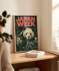 Trendy panda poster for office or home decor.