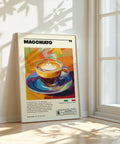 Italian macchiato coffee wall art print.