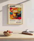 Flat white coffee print for trendy dining room decor.