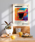 Coffee lover&#39;s bold poster print for modern kitchens.