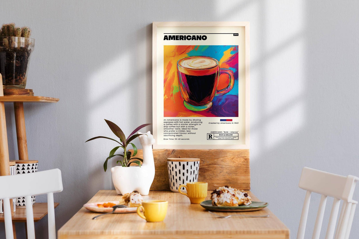Coffee print for kitchen and coffee shop walls