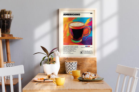 Coffee lover&#39;s bold poster print for modern kitchens.