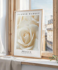 Elegant white rose print