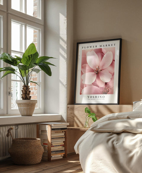 Beautiful Pink Cherry Blossom Floral wall art for bedroom