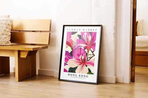 Bauhinia flower art print for floral-inspired home decor.