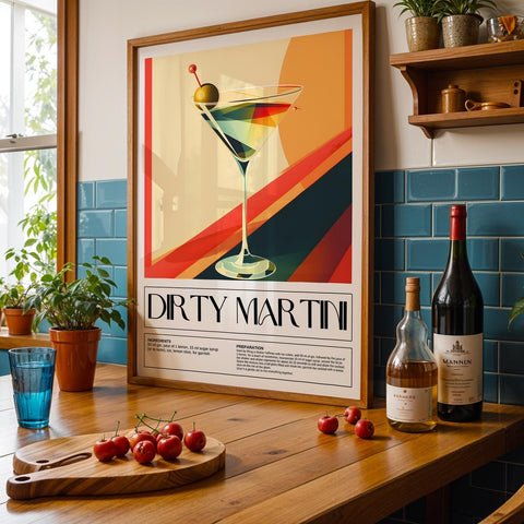 Dirty Martini drink artwork for home decor