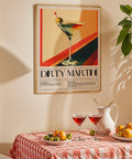 Dirty Martini recipe print for bar cart