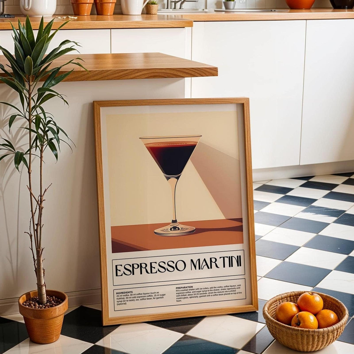 Minimalist vintage cocktail posters with bold typography
